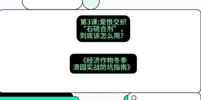 第3节：【核武药剂】爱恨交织的&ldquo;石硫合剂&rdquo;，到底该怎么用？，课程：《经济作物冬季清园&middot;实战防坑指南》#识农AI