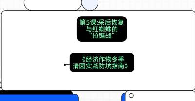 第5节：【柑橘清园】采后恢复与红蜘蛛的&ldquo;拉锯战&rdquo;，课程：《经济作物冬季清园&middot;实战防坑指南》#识农AI